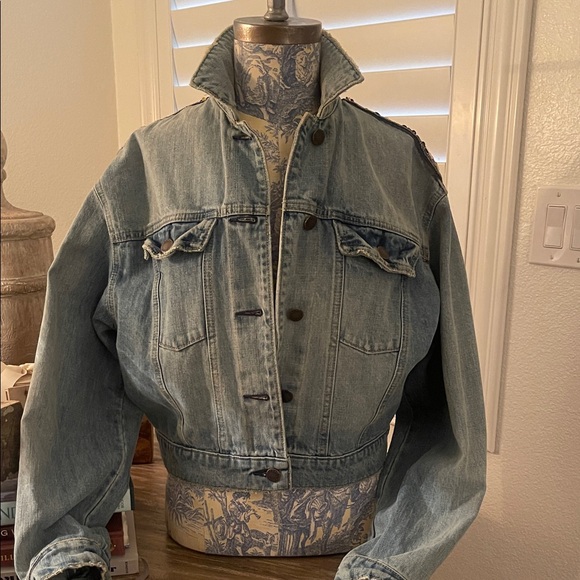 Free People Glam Edition Blue Jean Jacket - Picture 2 of 6